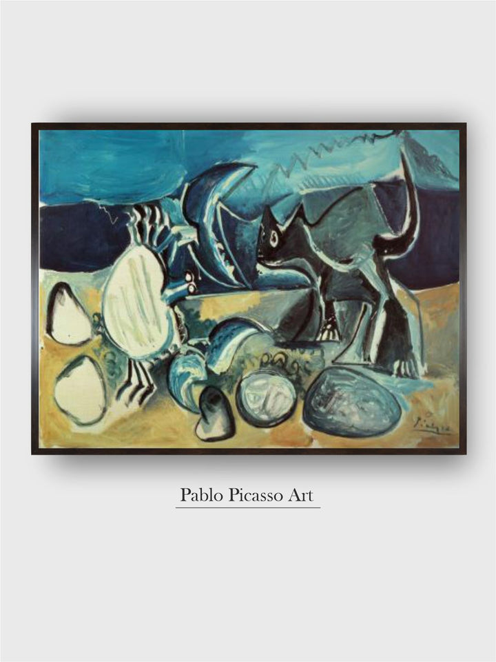 Cat and Crab on the Beach by Pablo Picasso