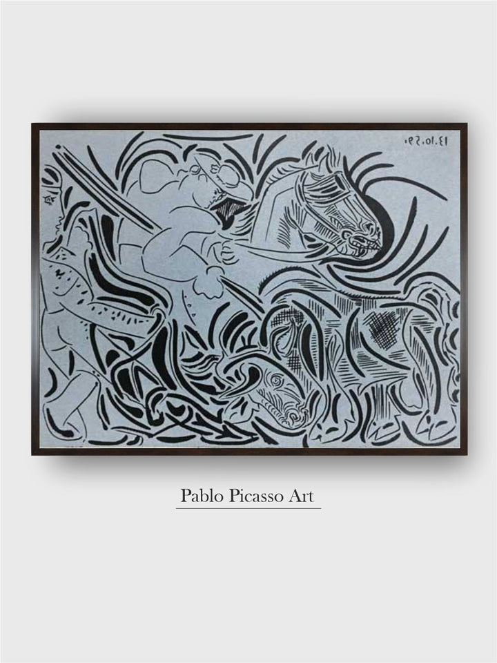 Pique (fond bleu) by Pablo Picasso