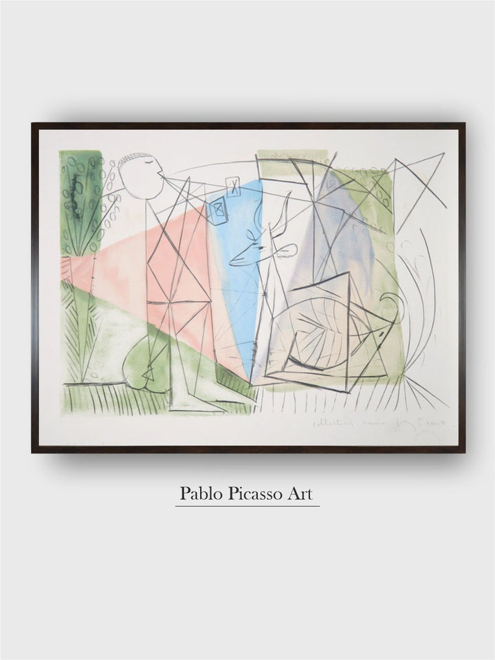 Jouer de Flute et Gazelle by Pablo Picasso