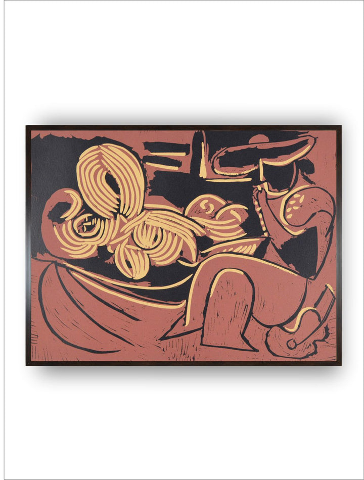 Femme couchée et homme à la guitare by Pablo Picasso