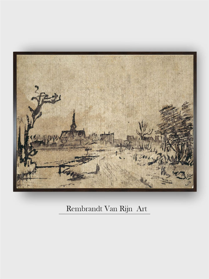 "Black  Beige Wooden Framed Canvas Painting Wall Art''