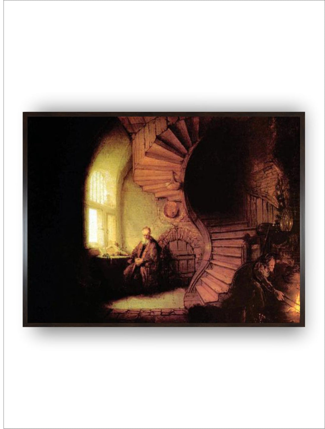 "Wood The Philosopher By Rembrandt Van Rijn Painting Wall Art With Frame''