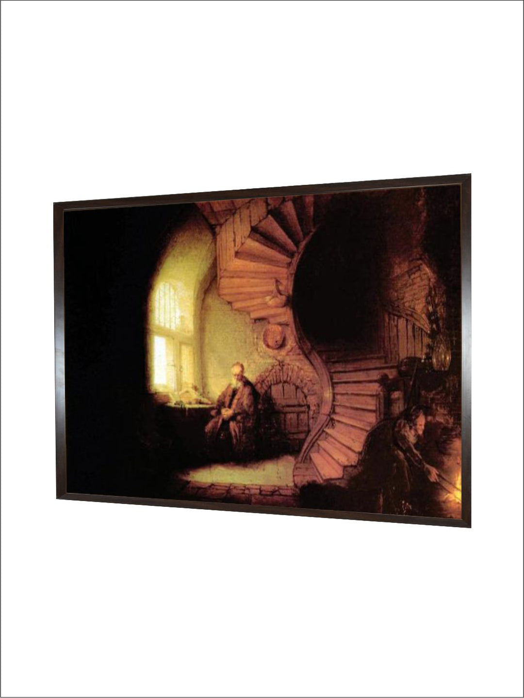 "Wood The Philosopher By Rembrandt Van Rijn Painting Wall Art With Frame''