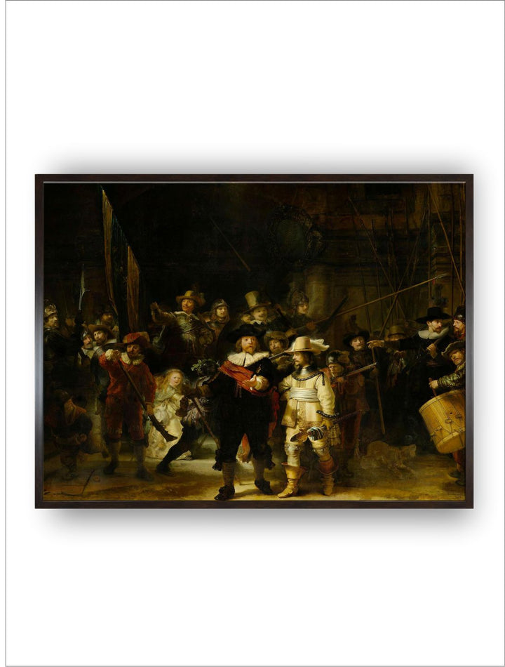 "The Night Watch Black  Red Wooden Painting Wall Art''