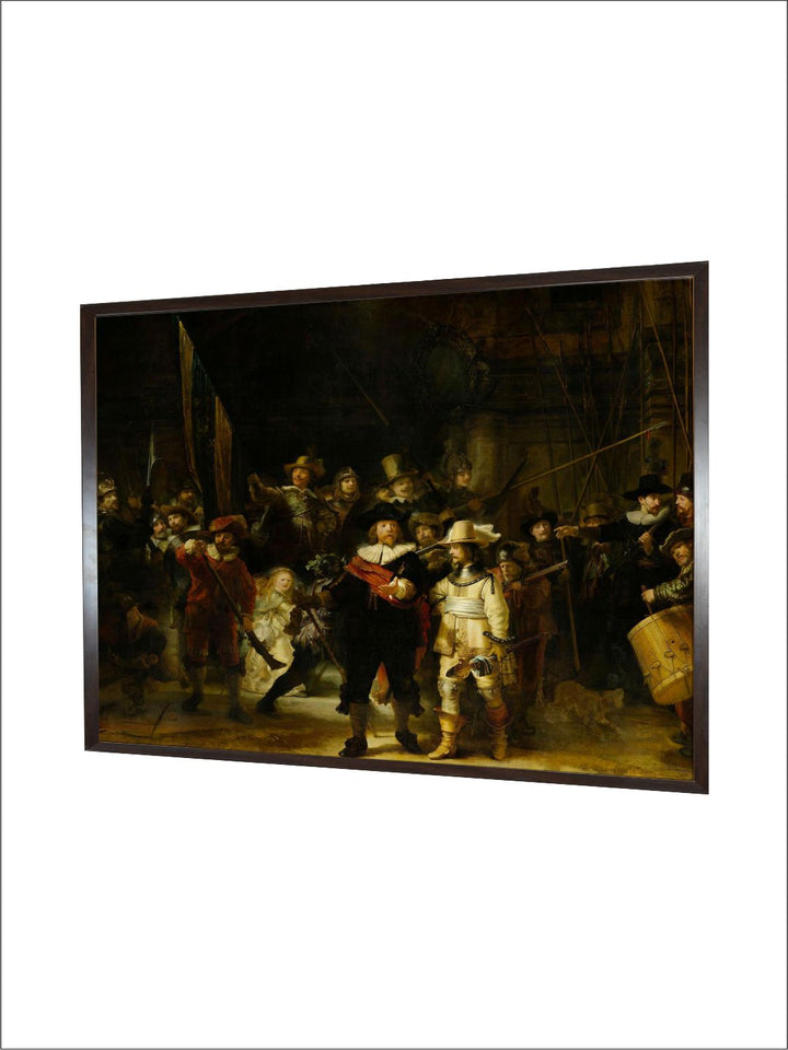 "The Night Watch Black  Red Wooden Painting Wall Art''