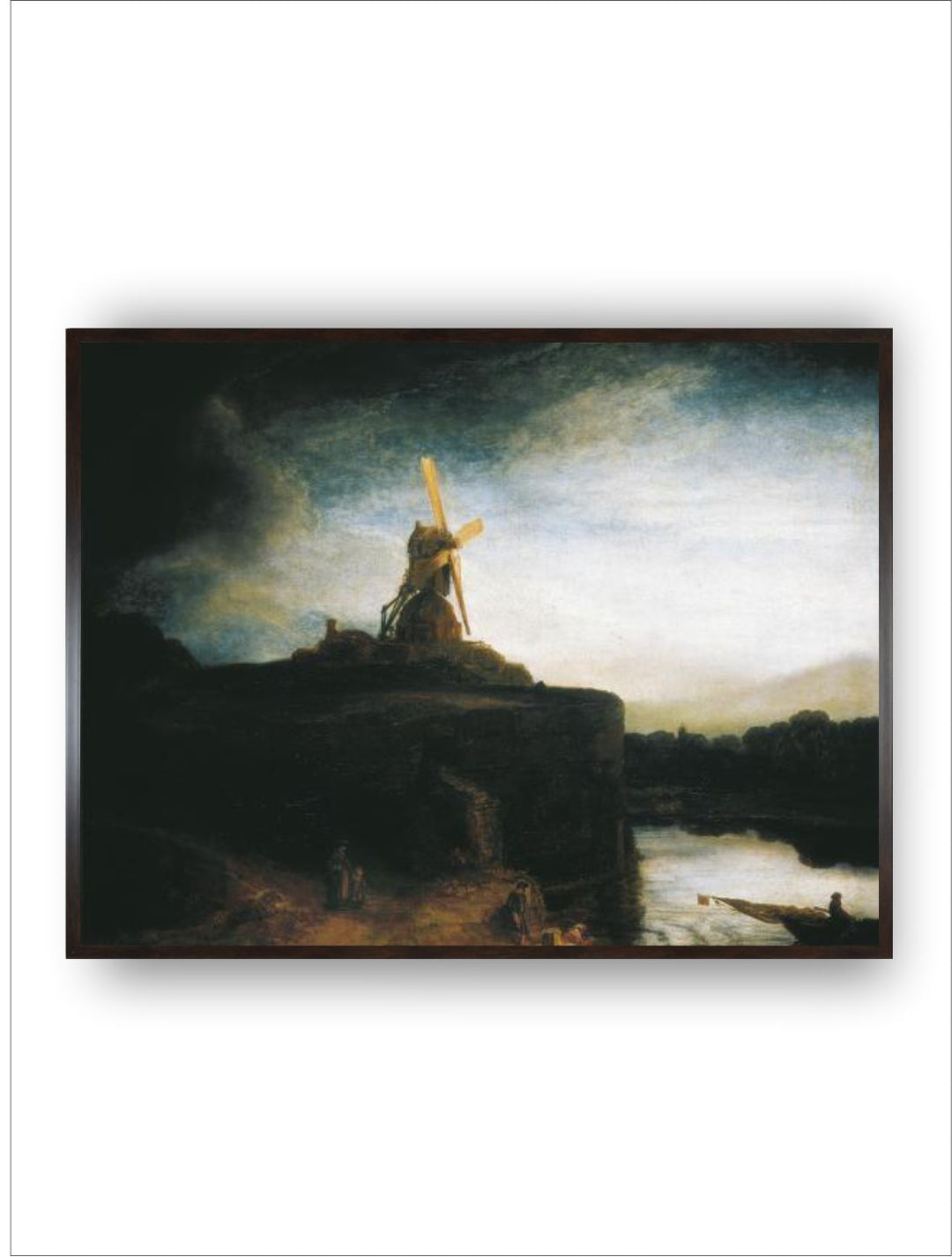 "Beige  Grey Rembrandt Van Rijn Painting Wall Art''