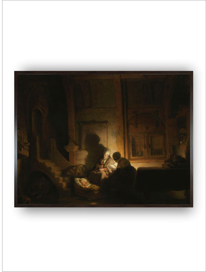 "Beige  Grey Rembrandt Van Rijn Wooden Wall Art''