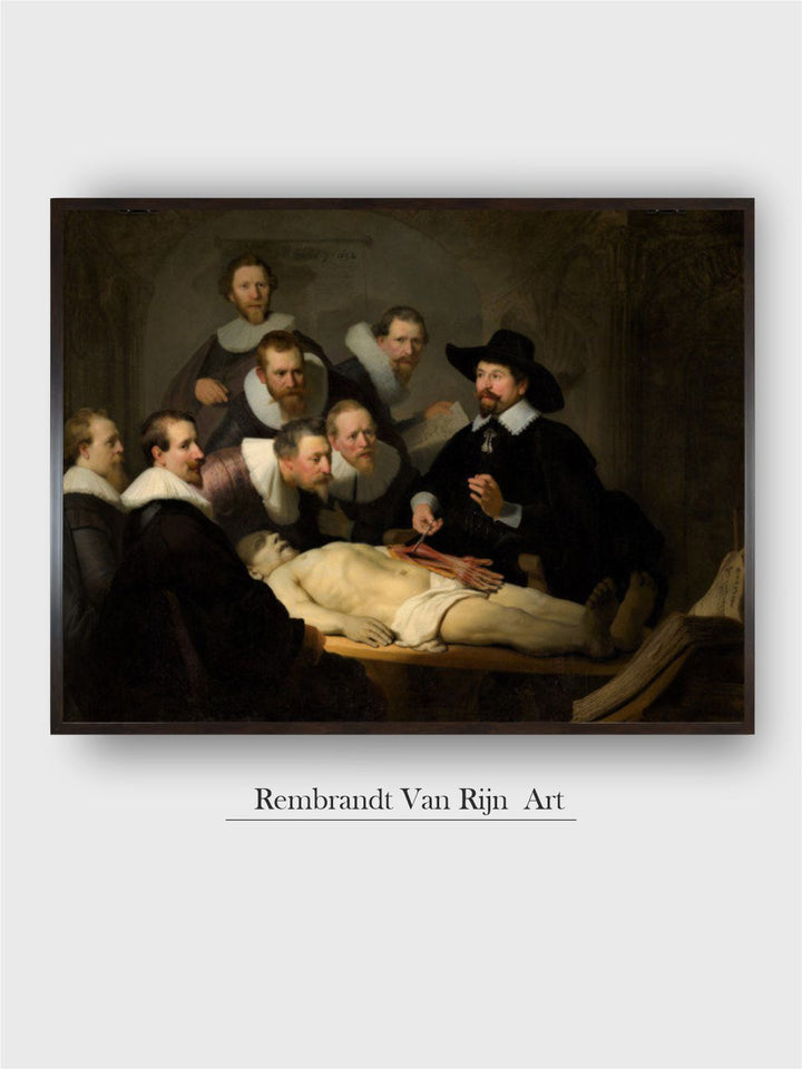 "Black The Anatomy Lesson of Dr Nicolaes Tulp Painting Wall Art''