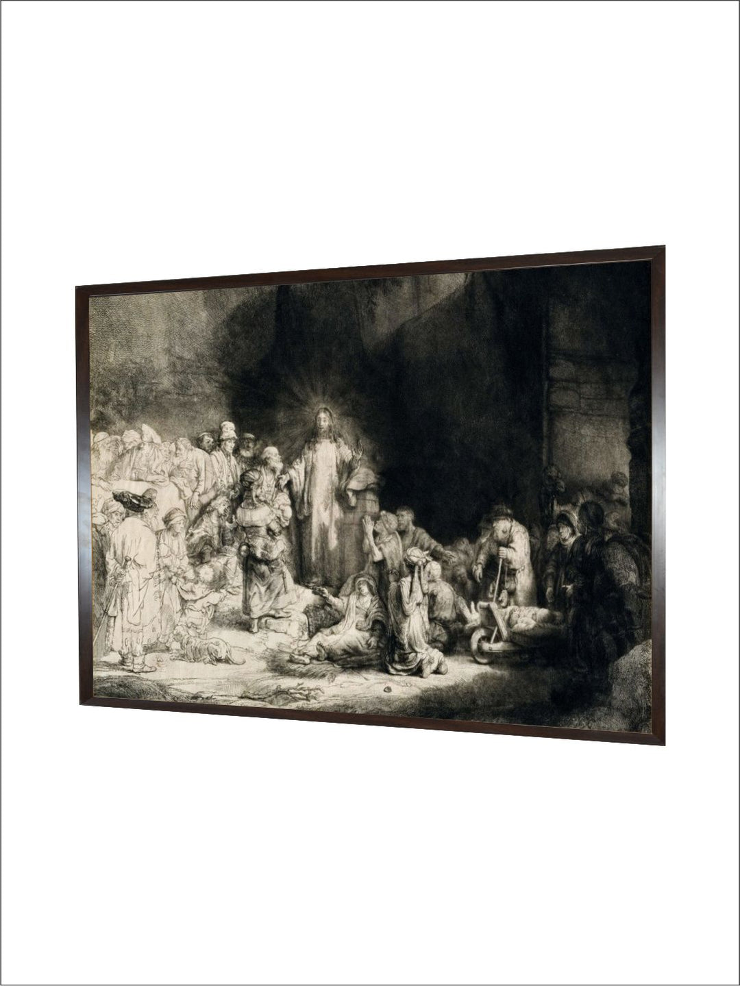 "Black  White Christ Healing the Sick Canvas Painting Wall Art''