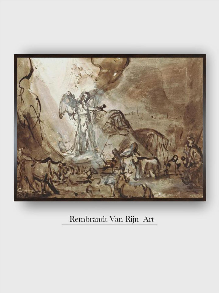 "1 Piece Wood Rembrandt Van Rijn Painting Wall Art With Frame''
