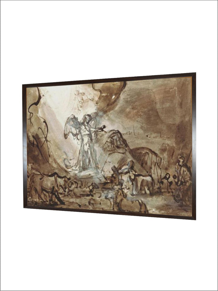"1 Piece Wood Rembrandt Van Rijn Painting Wall Art With Frame''