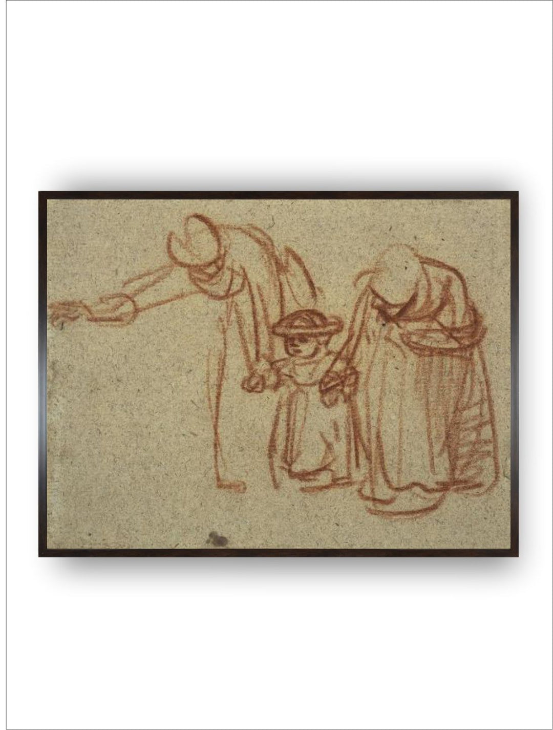 "Brown Wooden Wall Painting''