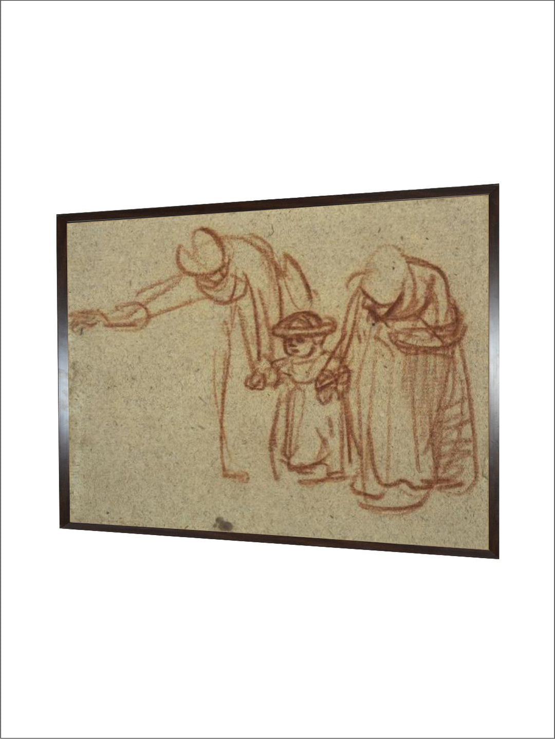 "Brown Wooden Wall Painting''