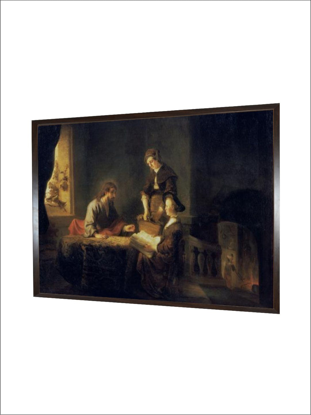 "Black  White Christ in the House of Martha Wooden Painting Wall Art''