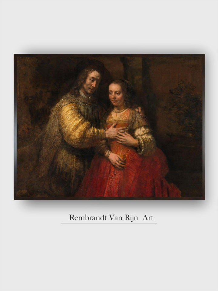 "Brown  Red The Jewish Bride Wooden Framed Canvas Painting Wall Art''