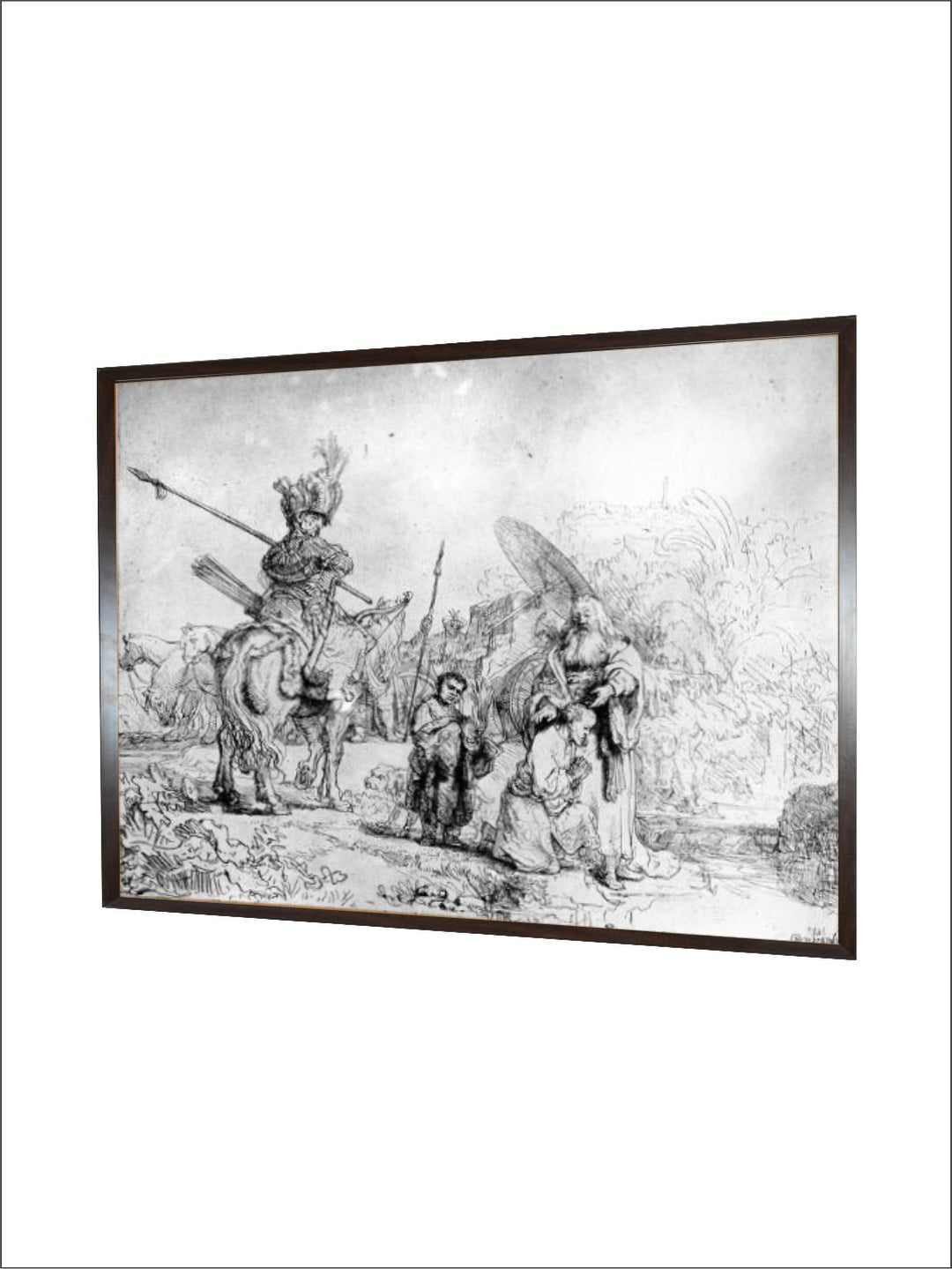"Black  White Wooden Wall Painting With Frame''