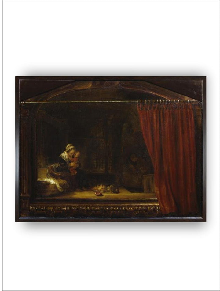 "Black  Red Wooden Painting Wall Art''