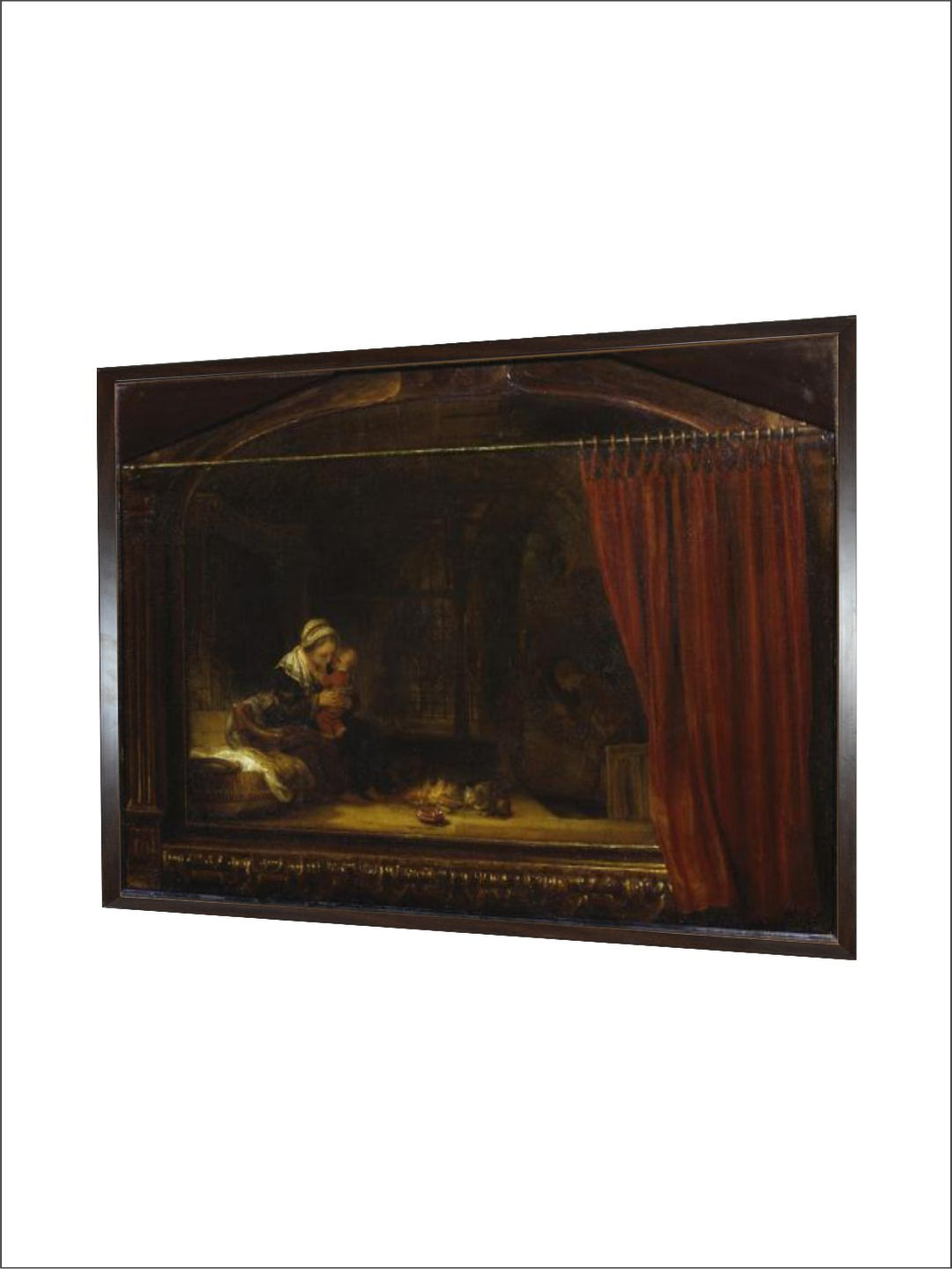 "Black  Red Wooden Painting Wall Art''