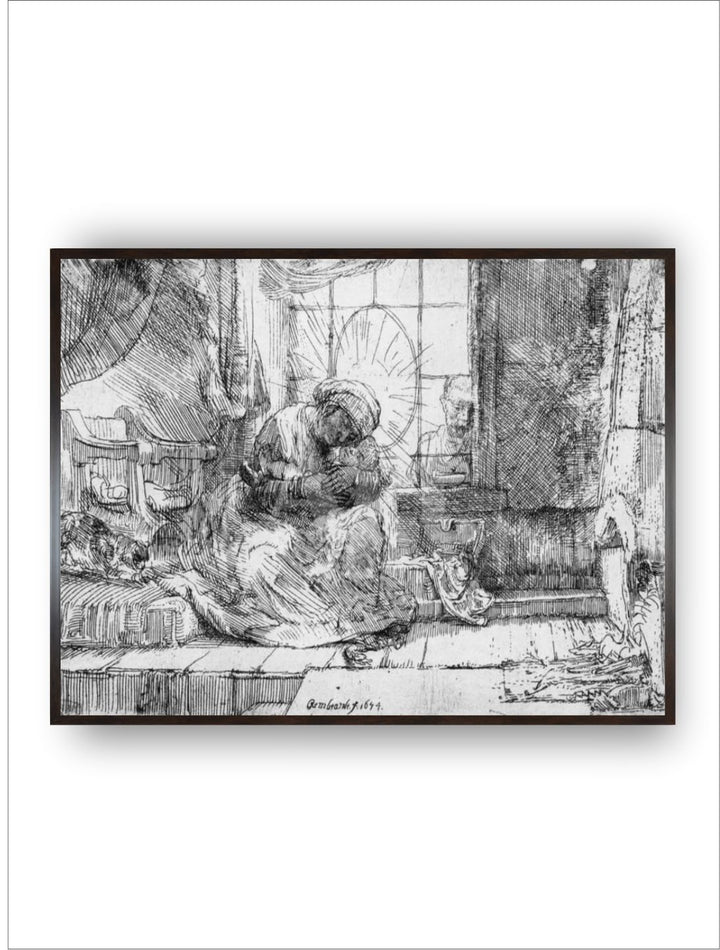 "1 Piece Wood Rembrandt Van Rijn Painting Wall Art With Frame''