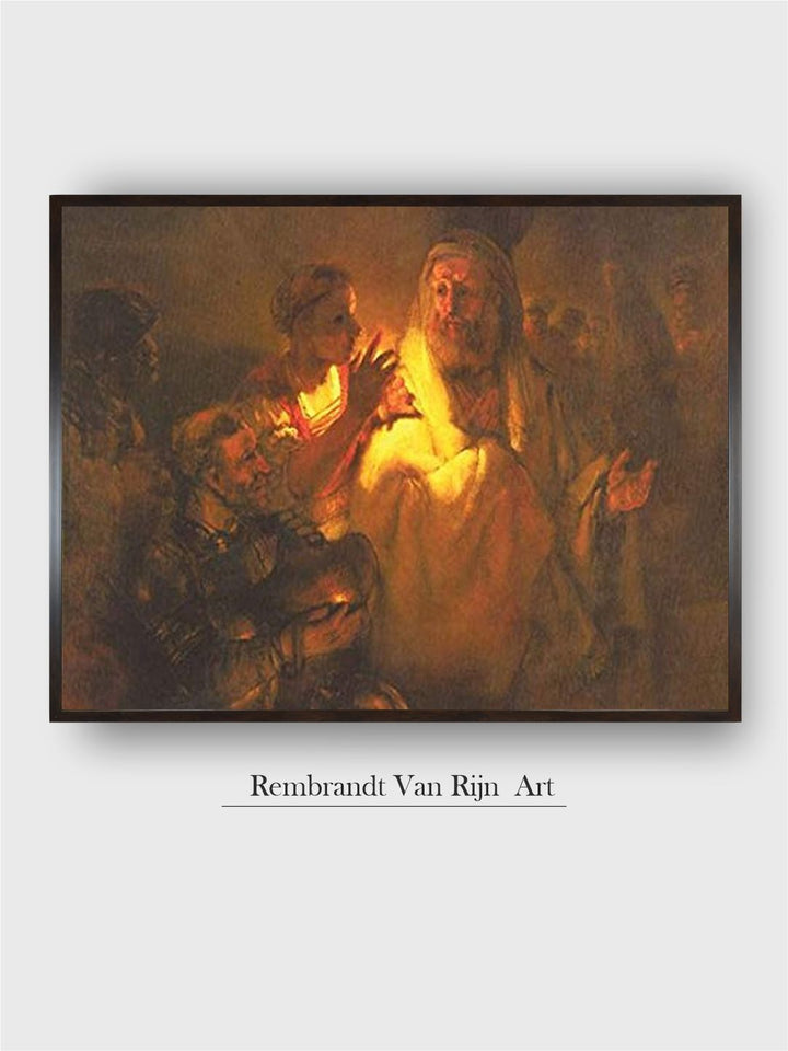 "Brown Apostle Peter Denied Christ Wooden Painting Wall Art''
