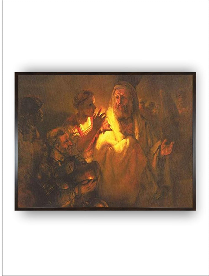 "Brown Apostle Peter Denied Christ Wooden Painting Wall Art''