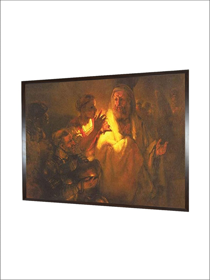 "Brown Apostle Peter Denied Christ Wooden Painting Wall Art''