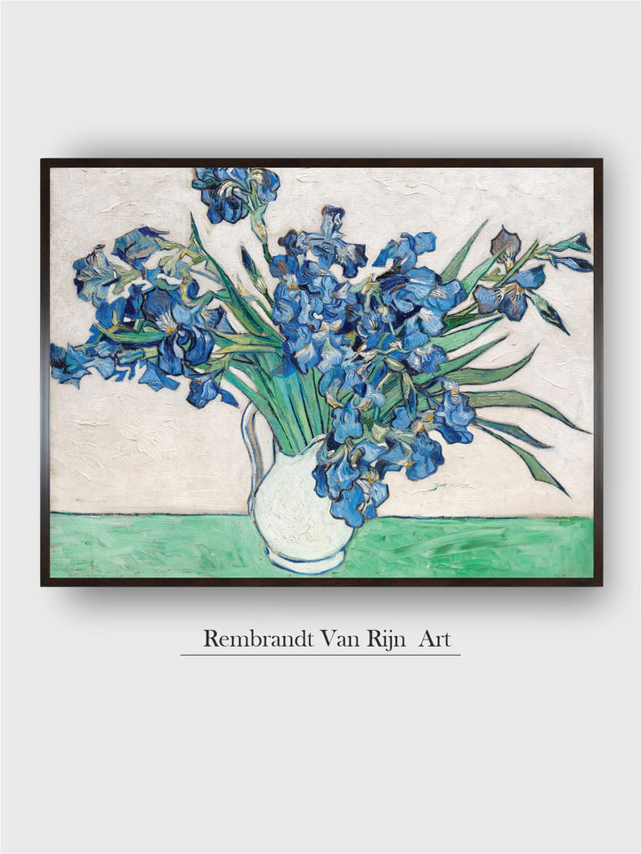 "Blue  Green Portrait of a Man Canvas Painting Wall Art''