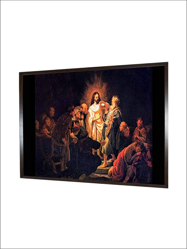 "Beige  Orange Wooden Painting Wall Art''