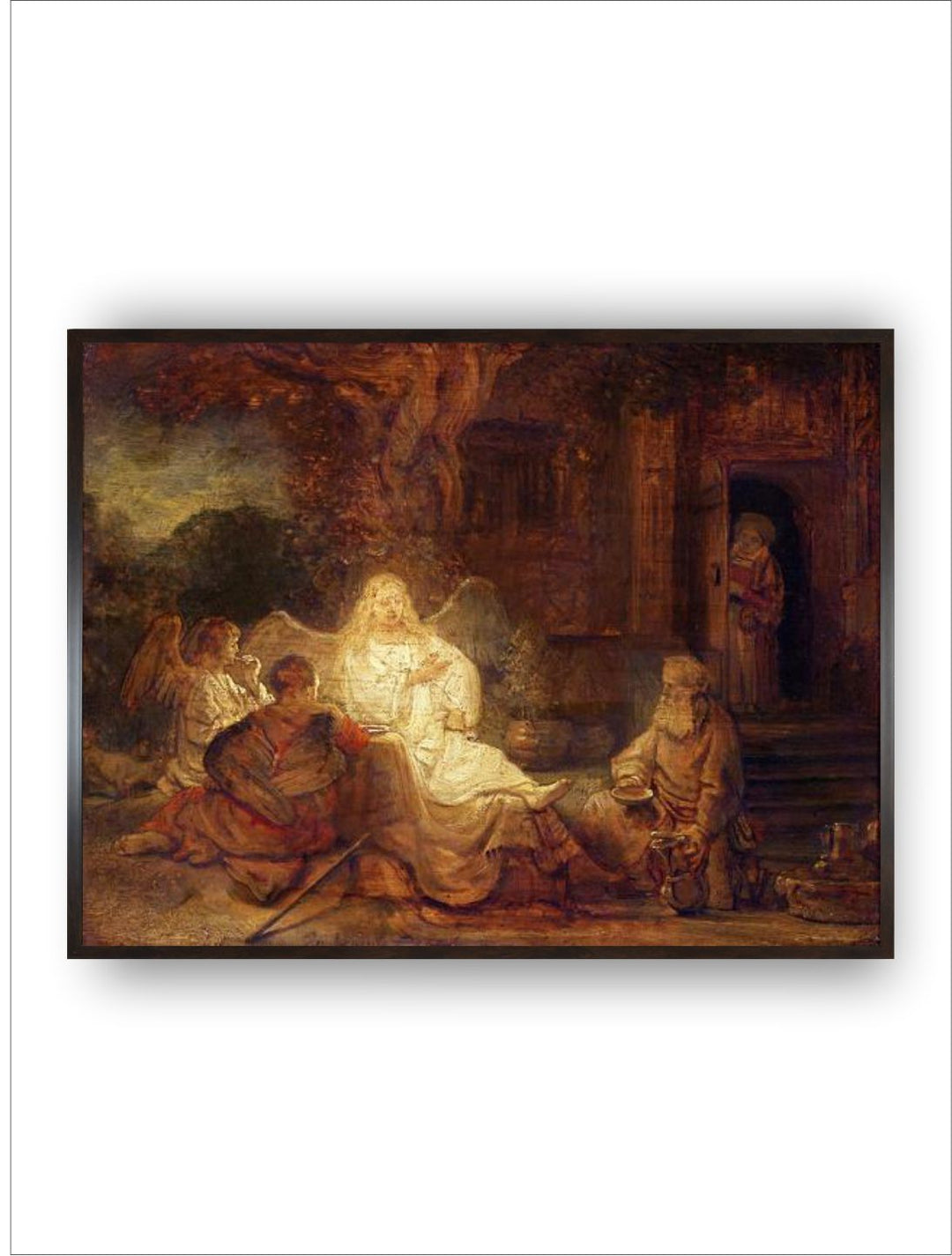 "Brown  White Canvas Wooden Painting Wall Art''
