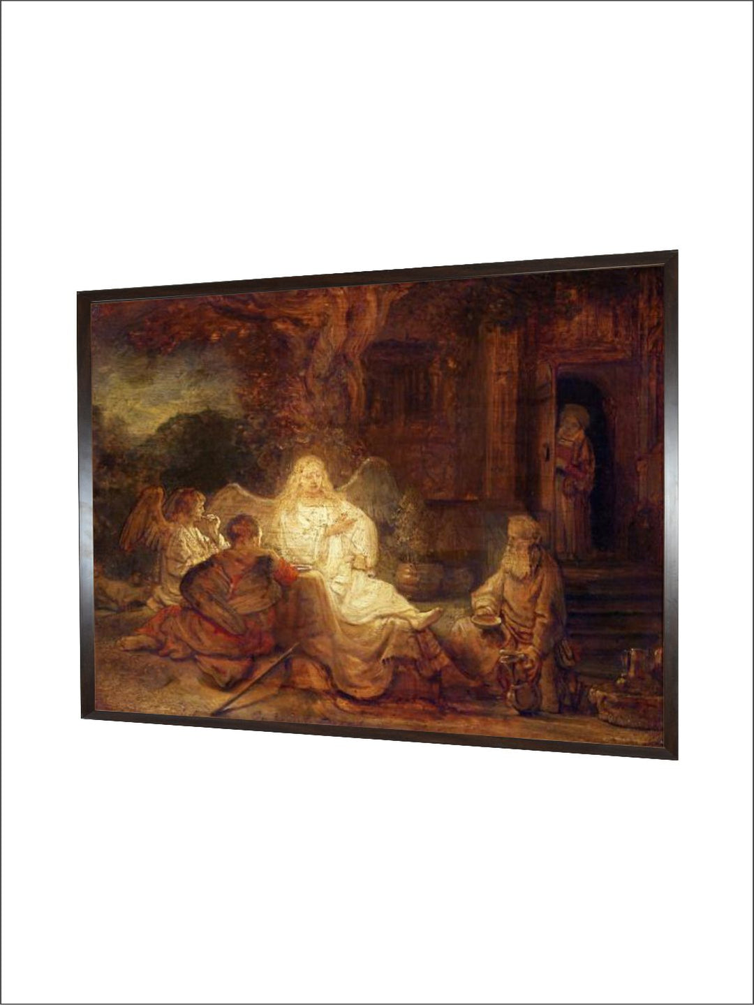 "Brown  White Canvas Wooden Painting Wall Art''