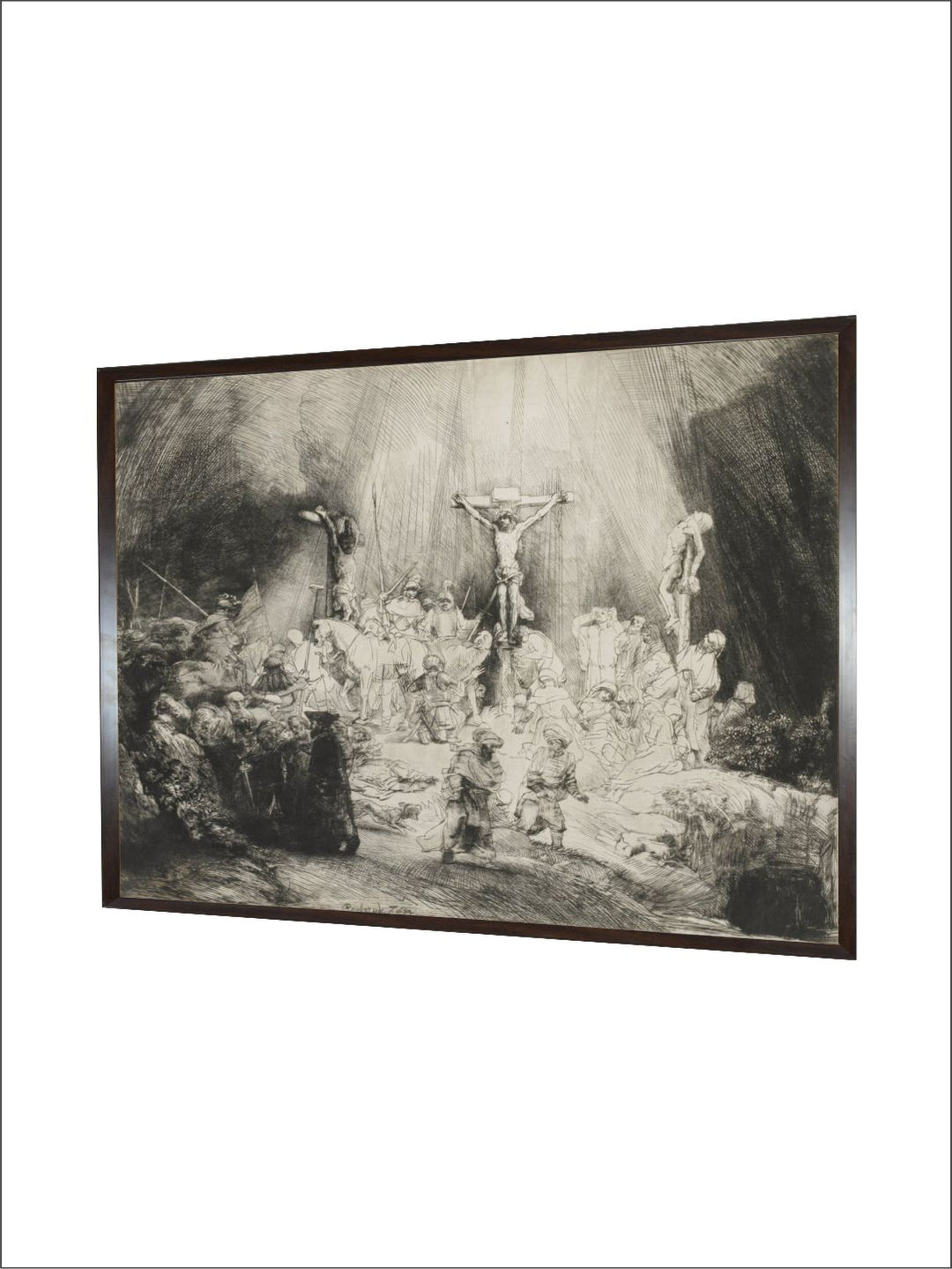 "Grey  White Religious Wooden Wall Painting''