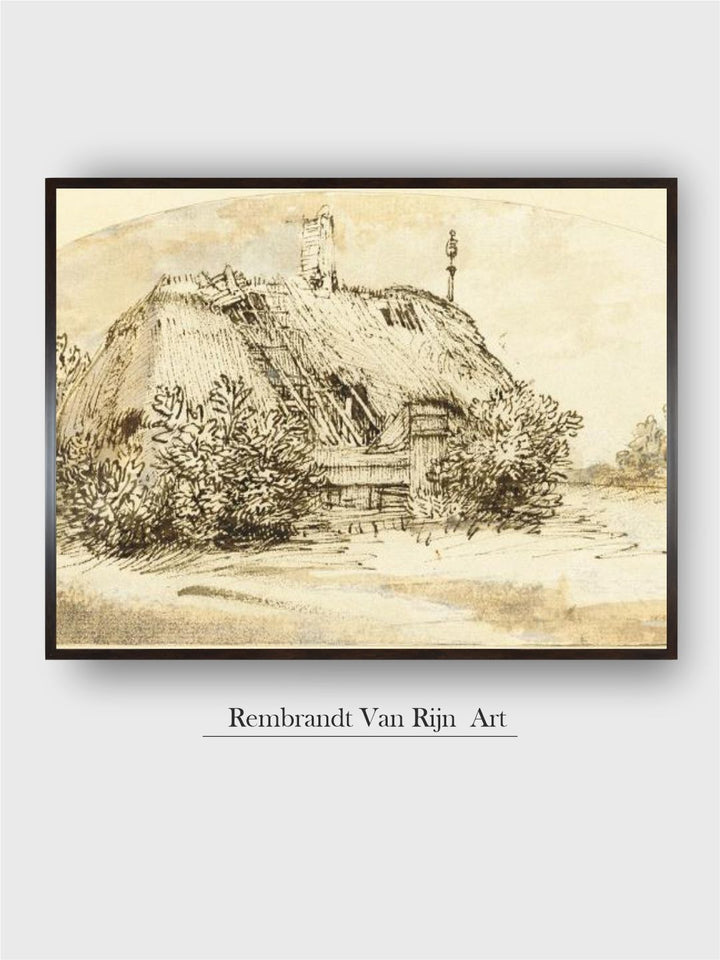 "Beige  Grey Rembrandt Van Rijn Painting Wall Art''