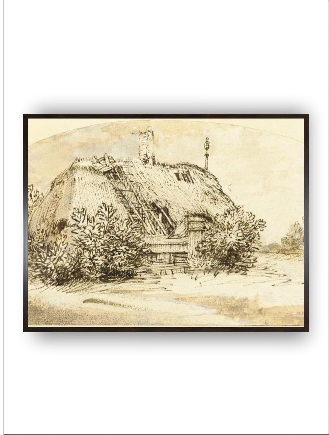 "Beige  Grey Rembrandt Van Rijn Painting Wall Art''