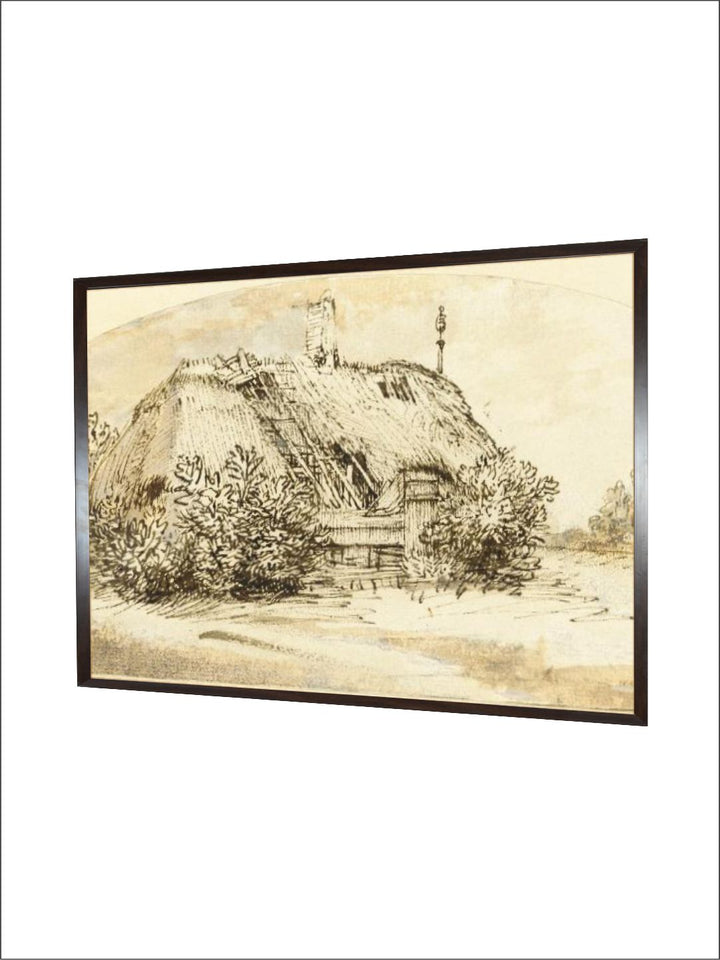 "Beige  Grey Rembrandt Van Rijn Painting Wall Art''