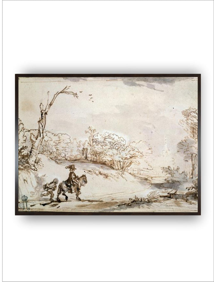 "Beige  Brown Wooden Framed Canvas Painting Wall Art''