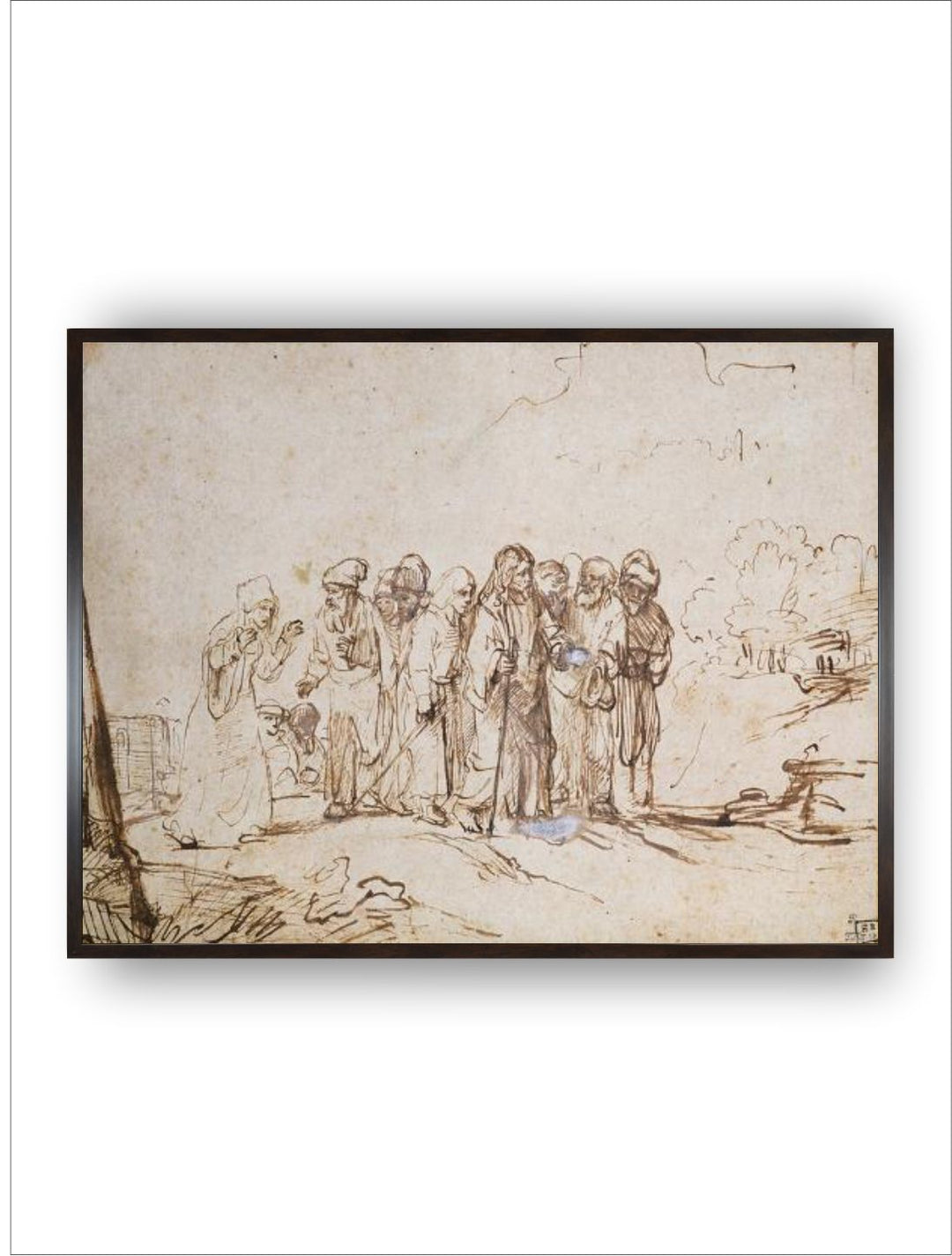 "Brown  Black Christ and The Canaanite Woman Wooden Wall Art Painting''