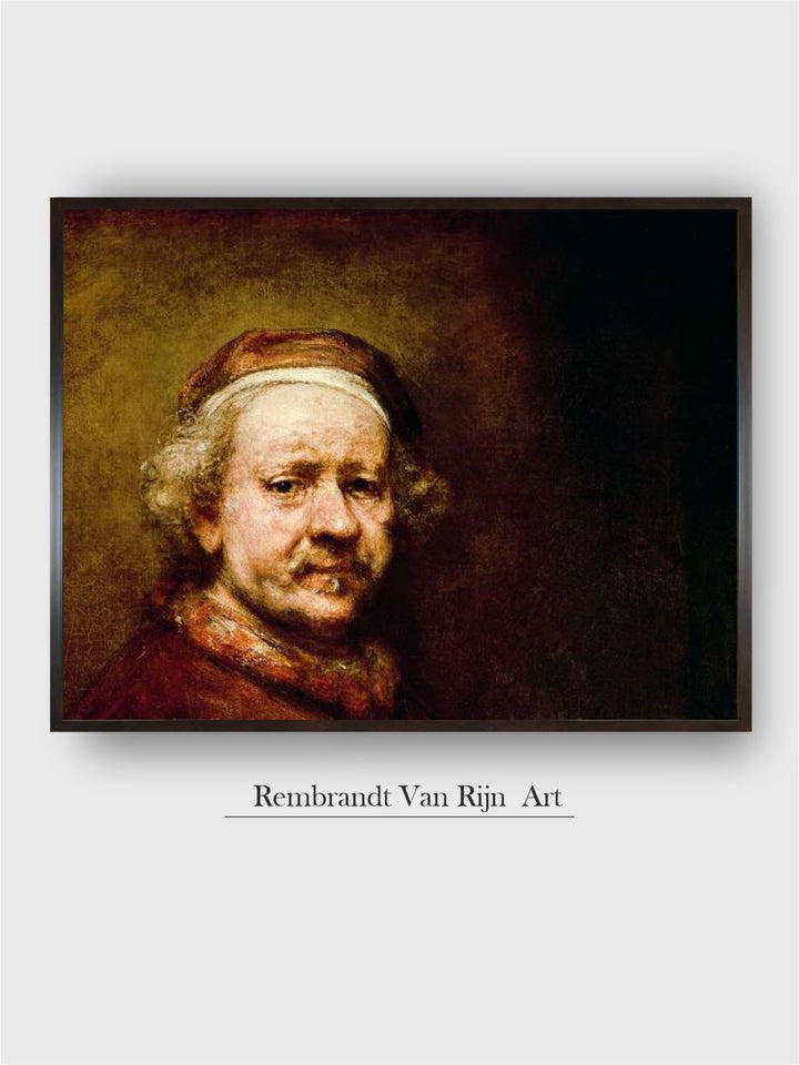 "Brown Self Portrait Rembrandt Van Rijn Wooden Wall Art ''