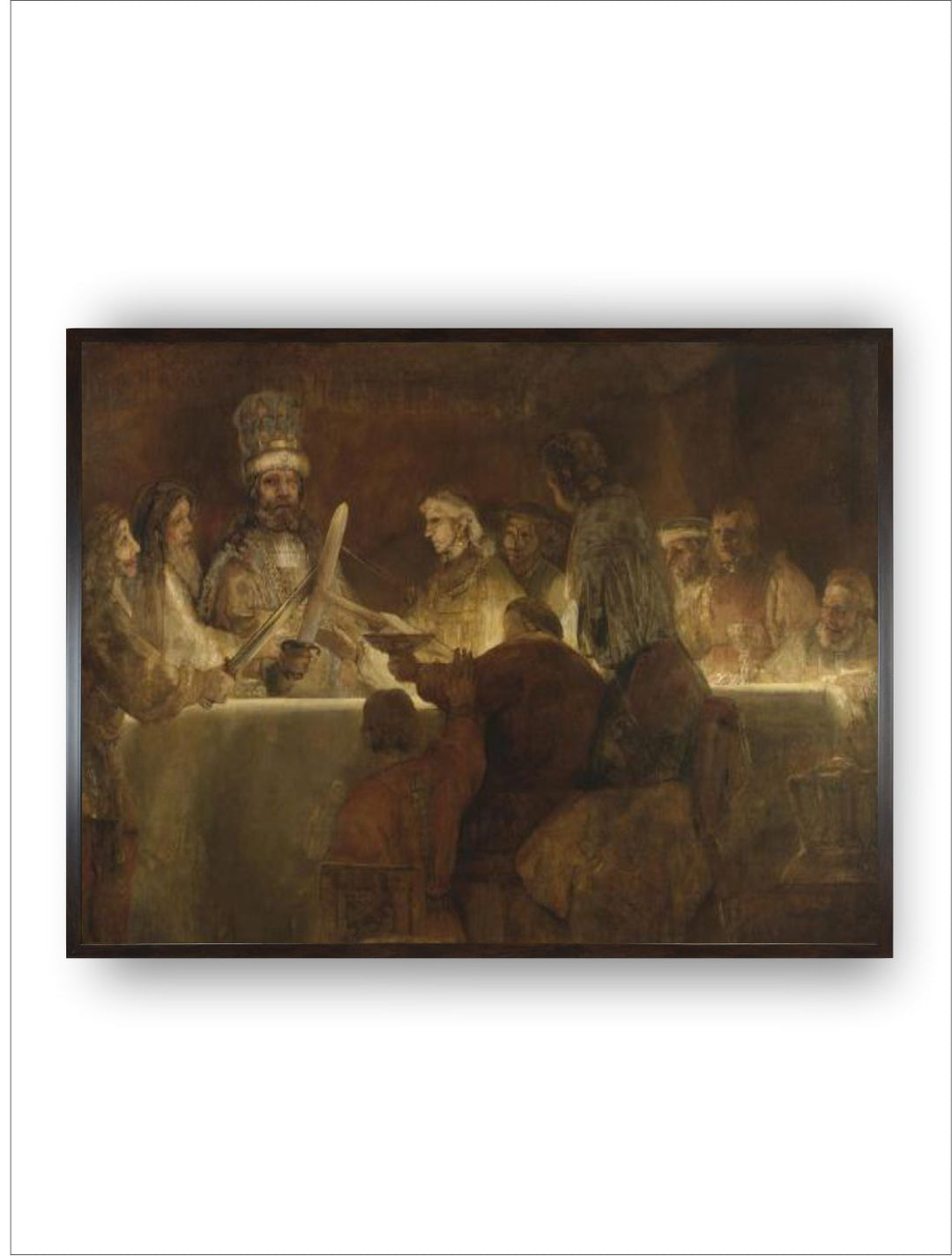 "Brown  White Canvas Wooden Painting Wall Art''