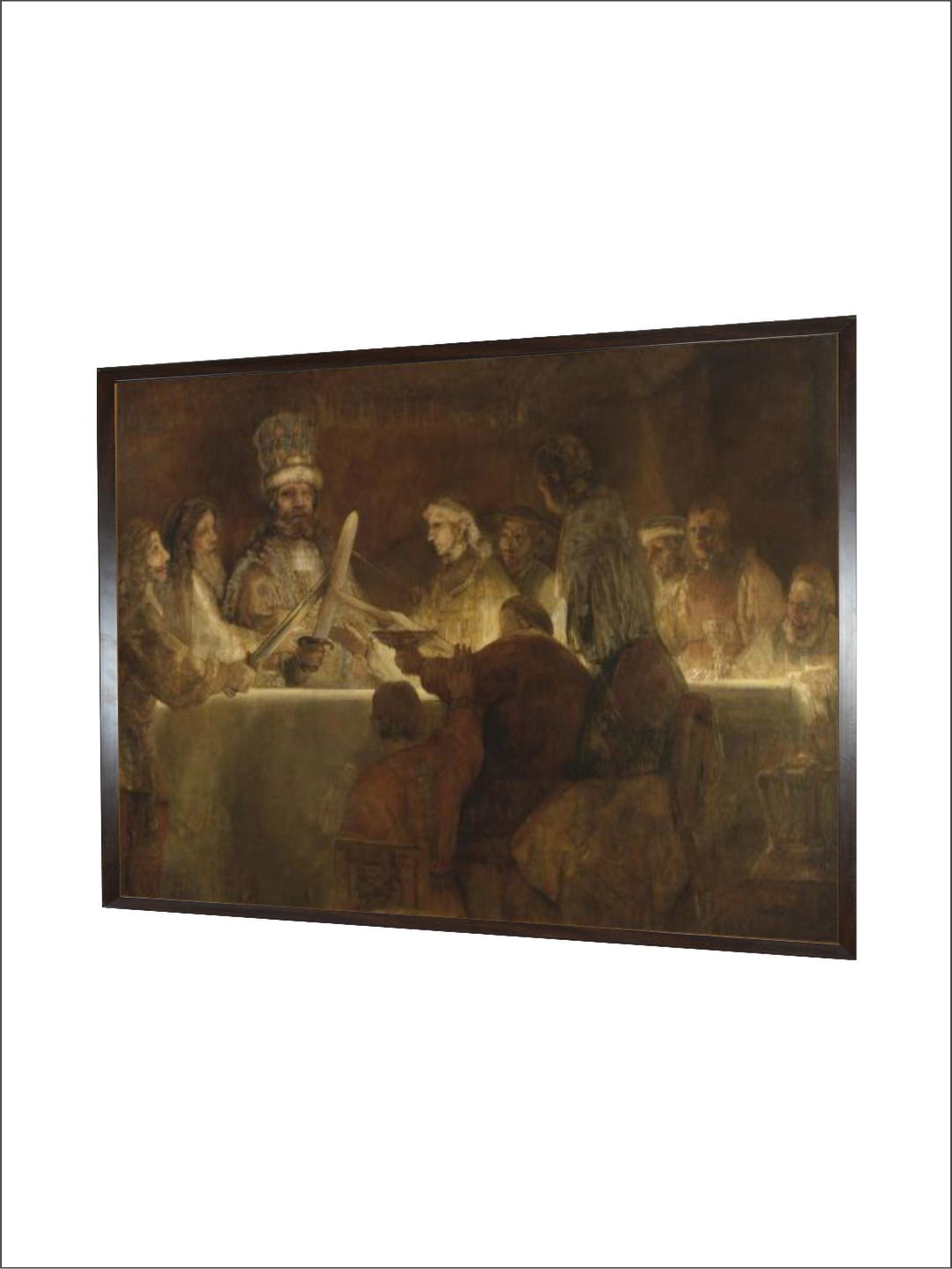 "Brown  White Canvas Wooden Painting Wall Art''