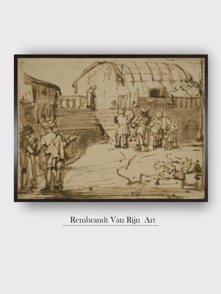 "Brown and Beige Noahs Ark Wooden Wall Painting''