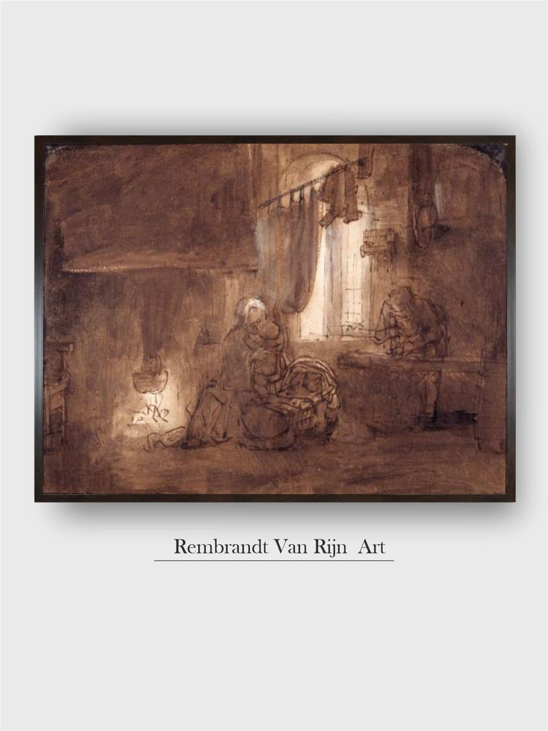 "Brown  Off White Wooden Painting Wall Art''