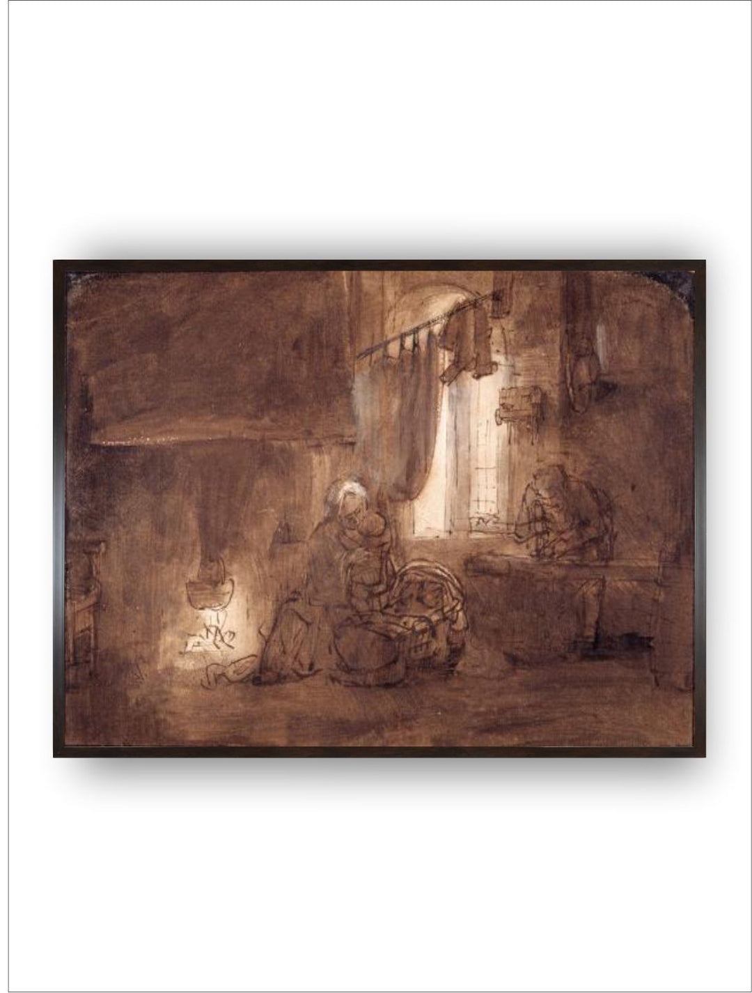 "Brown  Off White Wooden Painting Wall Art''