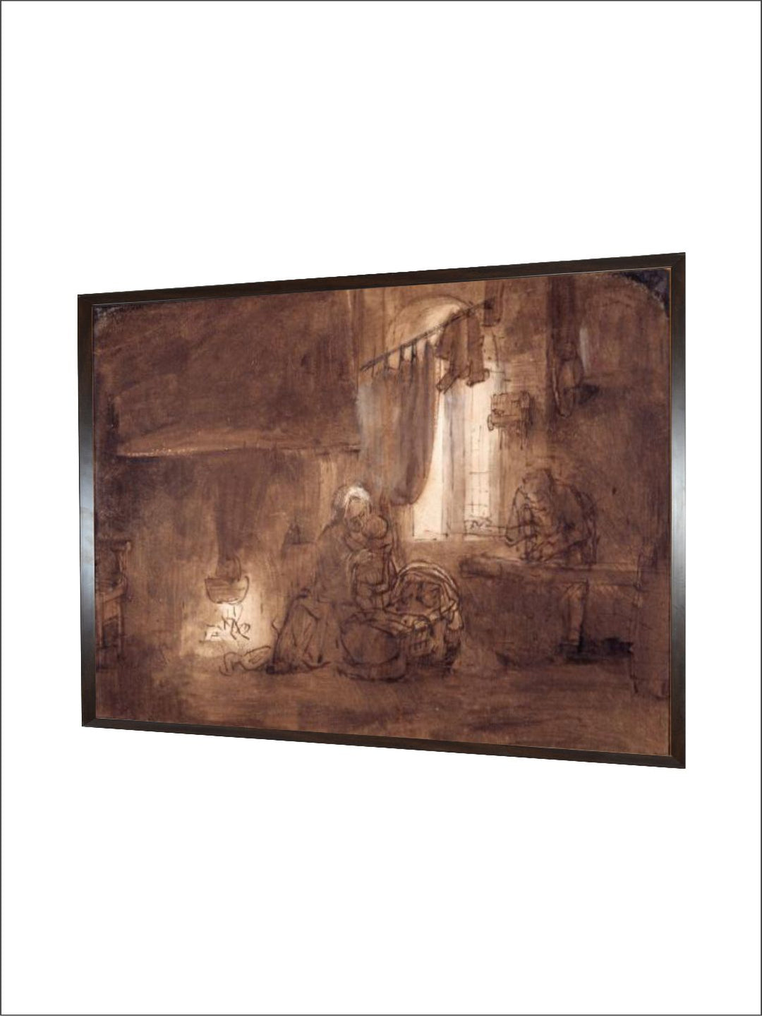 "Brown  Off White Wooden Painting Wall Art''