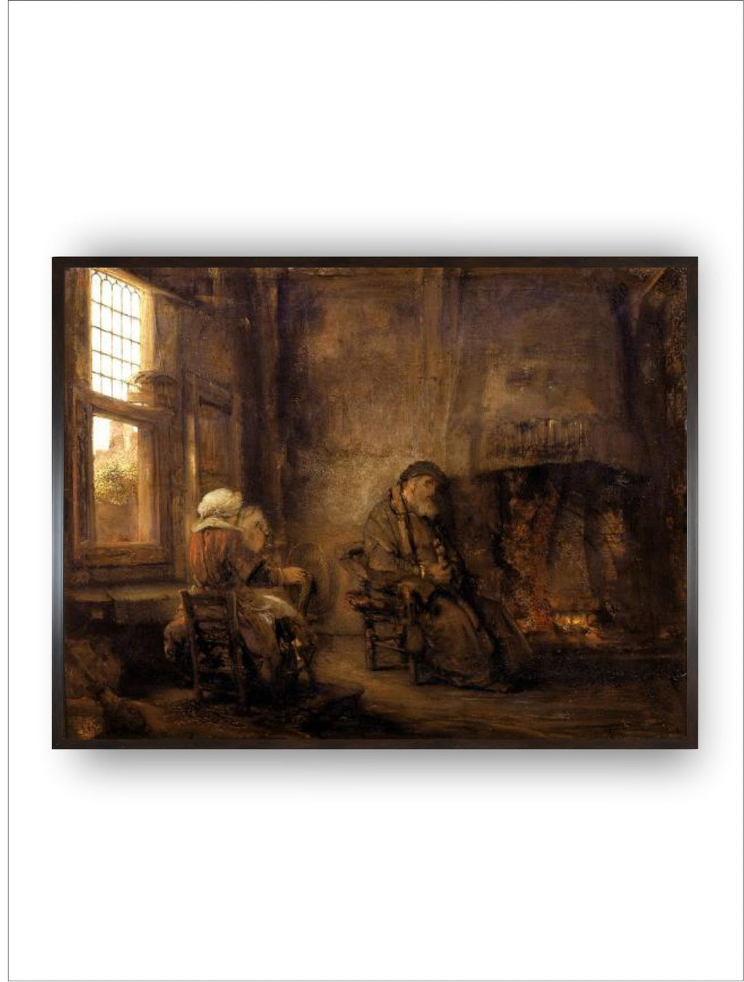 "Brown Tobit  Anna Waiting for Return of their Son Wooden Wall Art Painting''