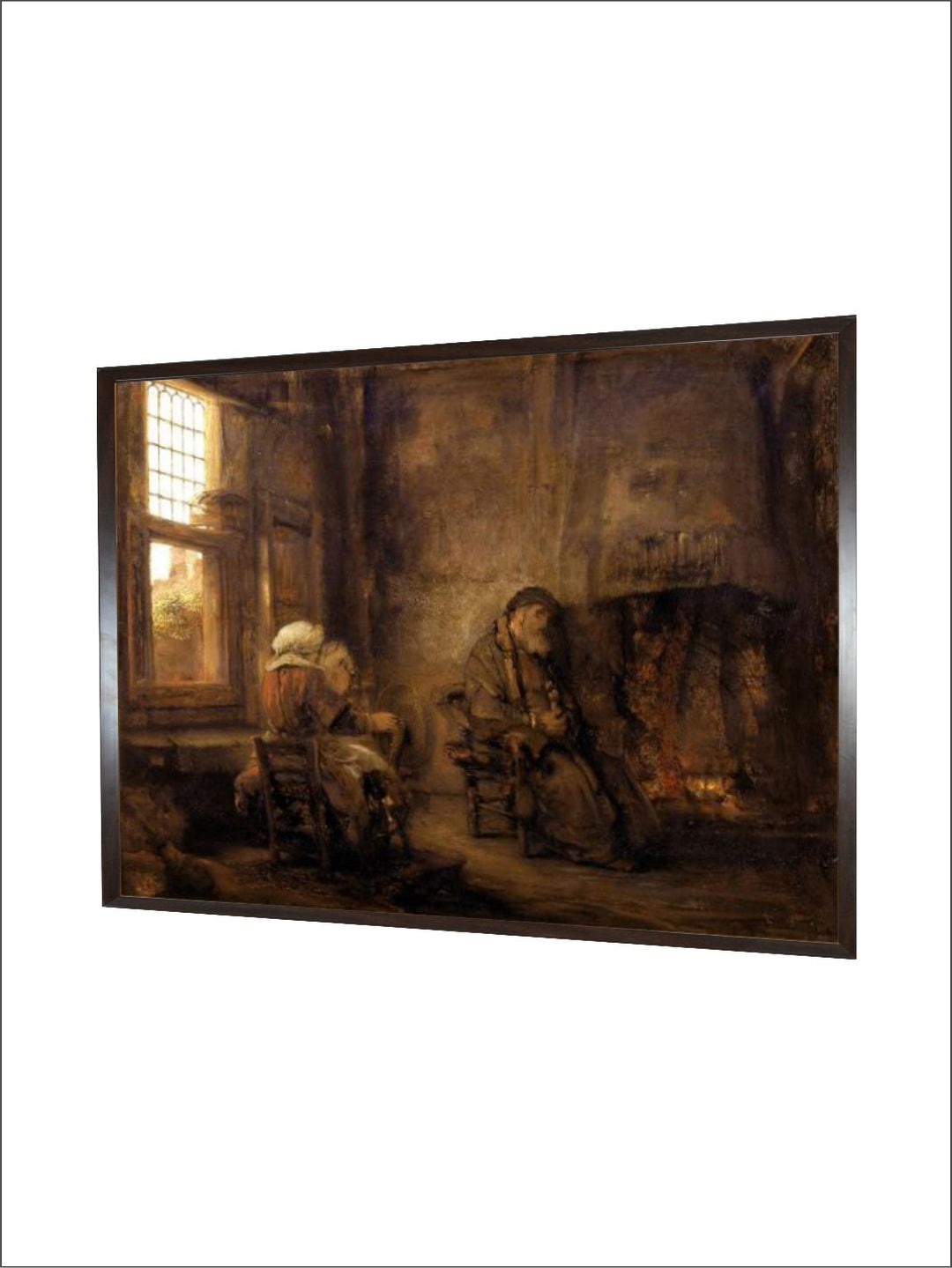 "Brown Tobit  Anna Waiting for Return of their Son Wooden Wall Art Painting''