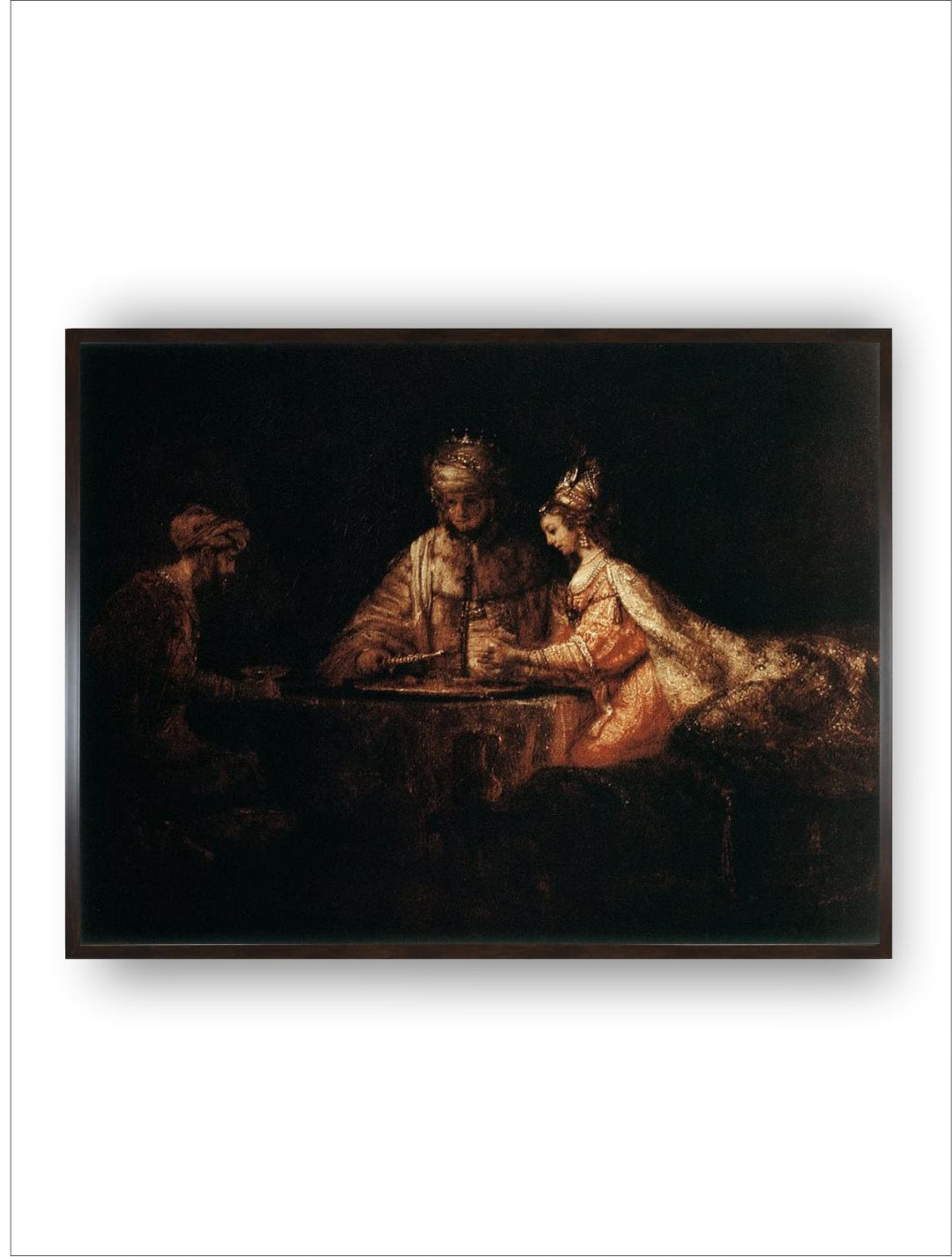 "Black  Brown Assuerus Haman Esther Canvas Painting Wall Art''