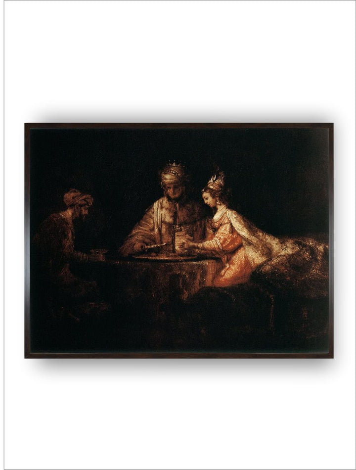 "Black  Brown Assuerus Haman Esther Canvas Painting Wall Art''