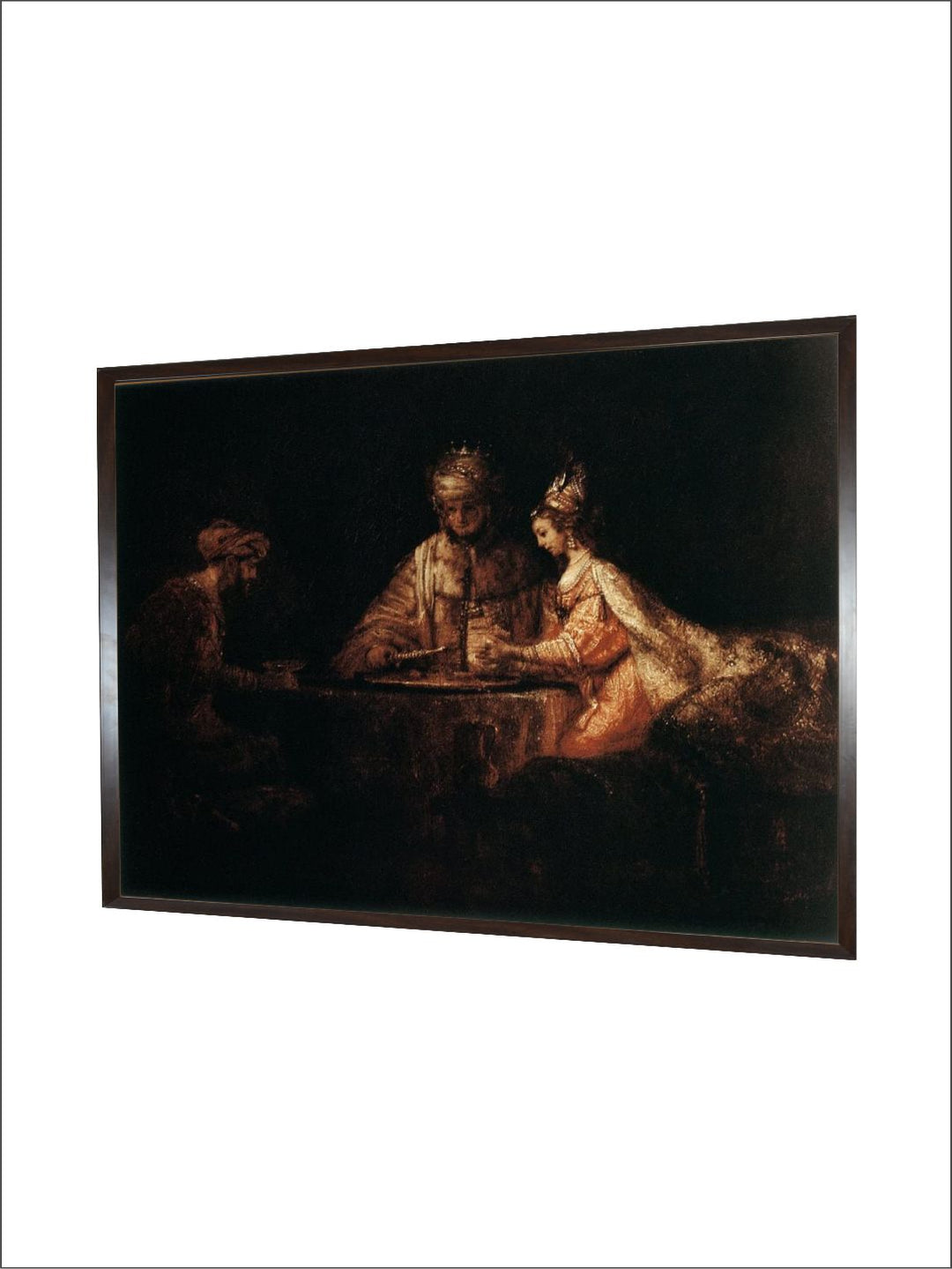"Black  Brown Assuerus Haman Esther Canvas Painting Wall Art''