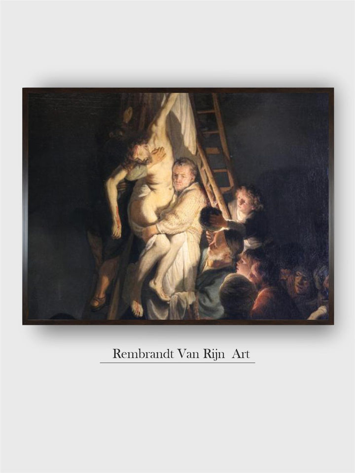 "Black  Cream Descent from the Cross Canvas Painting Wall Art''