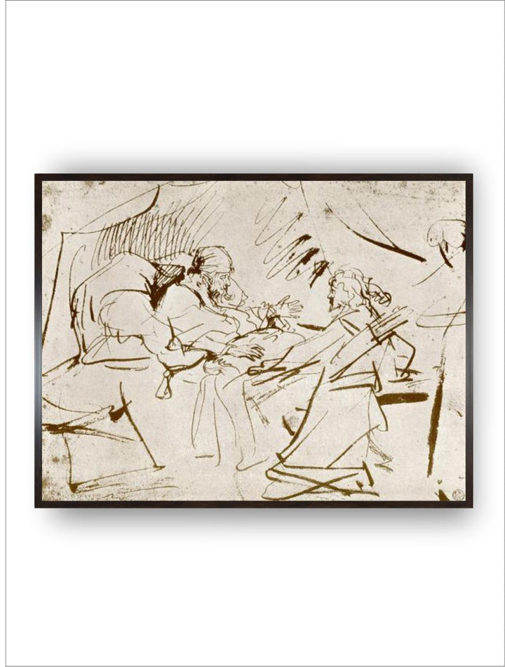 "Beige  Brown Jacob At Isaacs Bedside Wooden Painting Wall Art''